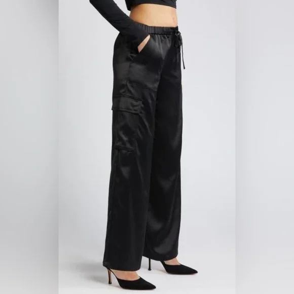 Open edit satin cargo pants NWOT - Picture 1 of 6